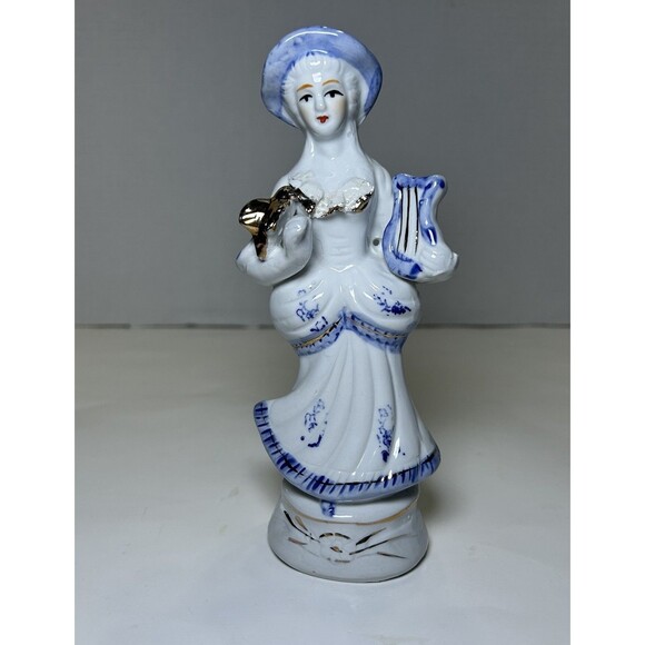 Unbranded Other - Vintage Victorian/Colonial Porcelain Women Figurine White/Blue
